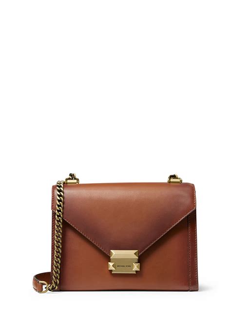 michael michael kors whitney large burnished leather convertible shoulder bag|Michael Kors whitney shoulder bag.